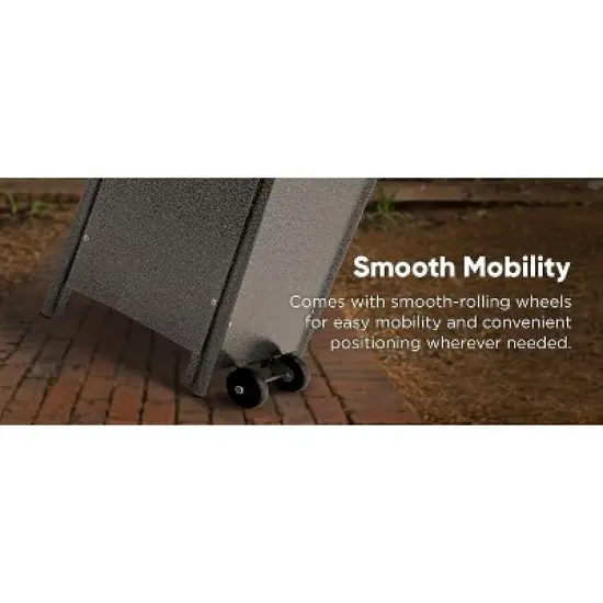 Fire Sense Pyramid Flame Patio Heater 40,000 BTU Outdoor Propane Heater Tower with Wheels - Hammered Platinum Finish image {11}