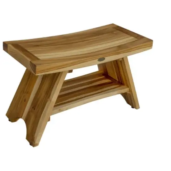 EcoDecors&reg; Serenity&reg; 30" Teak Wood Shower Bench with Shelf in EarthyTeak Finish image {6}