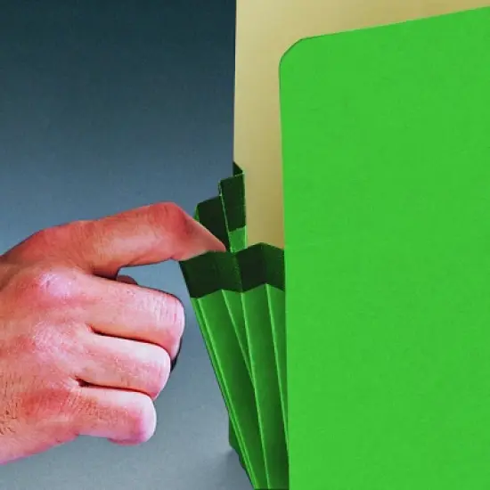 Smead File Pocket, Straight-Cut Tab, 3-1/2" Expansion, Legal Size, Green, 25 per Box (74226) image {1}