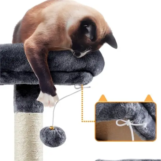 Yaheetech 71.5"H Plush Cat Tree with 2 Condos image {8}