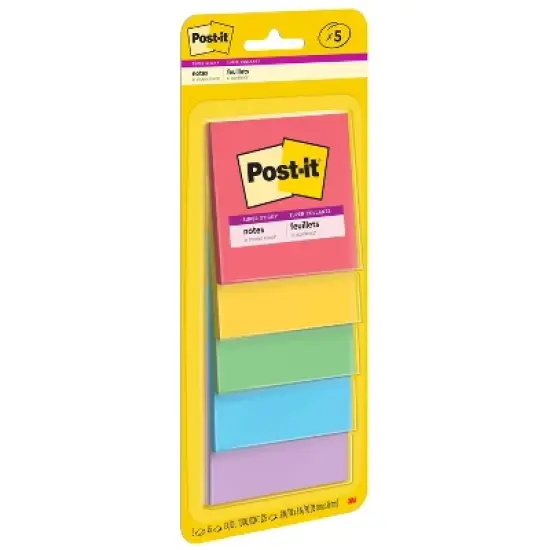 Post-it 5pk 3" x 3" Super Sticky Notes 45 Sheets/Pad - Marrakesh Collection: Multicolor Office Supplies, Art & Design image {10}