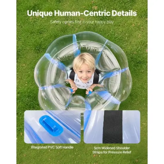 VEVOR Inflatable Bumper Balls 2-Pack, 3FT/0.9M Body Sumo Ball, Durable Thick PVC Human Hamster Bubble Knocker for Outdoor Team Gaming Play, Blue image {4}