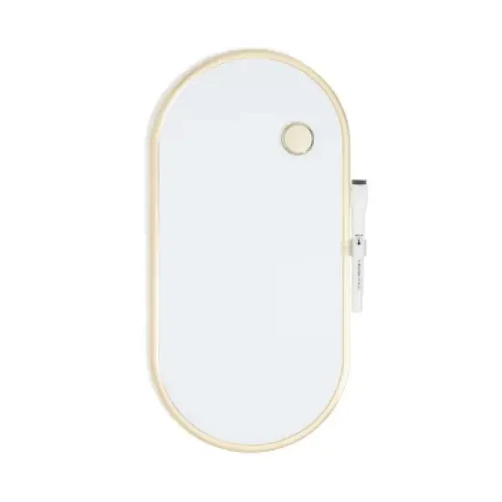 U Brands 8"x16" Metal Frame Oval Dry Erase Board Gold image {10}