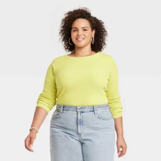 Women's Long Sleeve Shrunken Rib T-Shirt - Universal Thread&trade;  image {6}