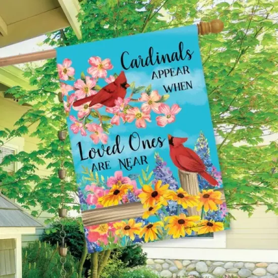 Cardinals Appear Spring House Flag 28" x 40" Briarwood Lane image {2}