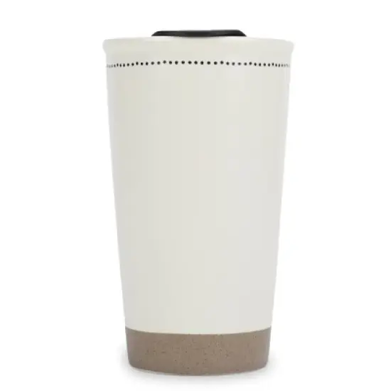 Lighthouse Christian Products Pin Dot Classic White 12 ounce Ceramic Travel Tumbler Mug, Blessed image {1}