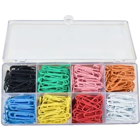 School Smart Paper Clip, Vinyl Coated, Standard, Assorted Color, Pack of 800 image {3}