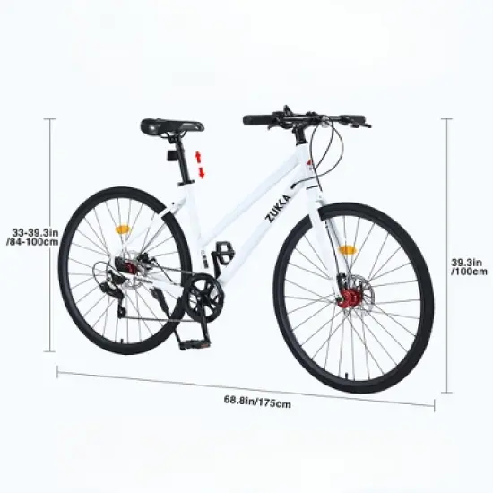 INFURNIC Bicycles, Hybrid bike with 7-speed, City Bicycle For men women, White, 68.8"*25.5"*39.9" image {1}