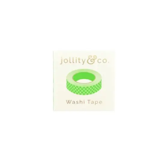 Jollity & Co - Check It! In The Limelight Washi Tape - Pack of 1 Roll, 10 Meters image {1}