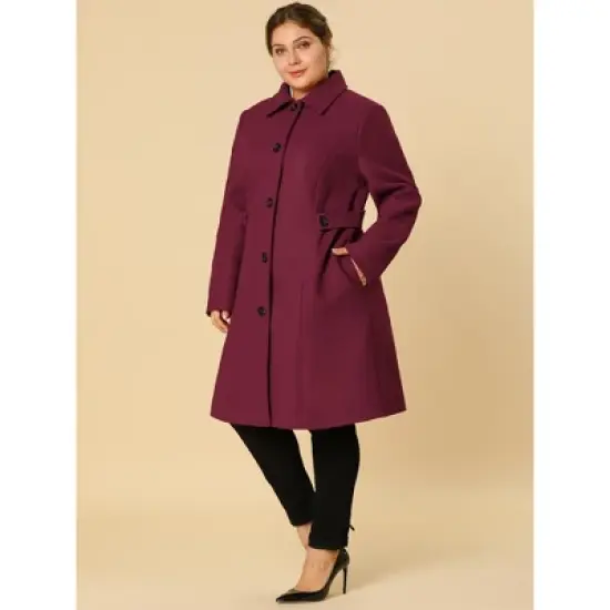Agnes Orinda Women's Plus Size Winter Outfits Utility Belted Fashion Overcoats image {3}