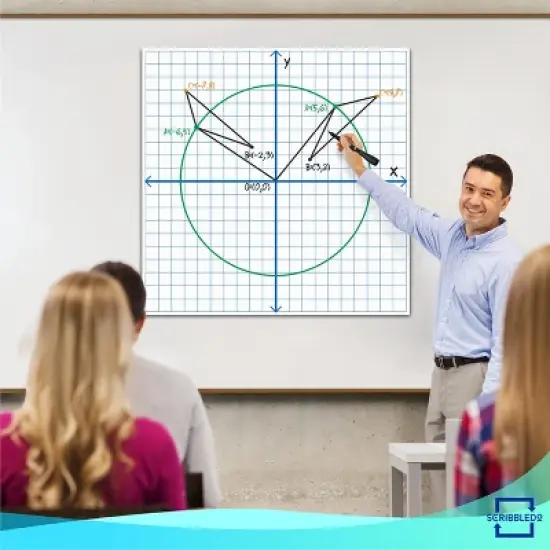 SCRIBBLEDO Jumbo Magnetic Coordinate Plane  27"x27" Large Dry Erase Graph Board Magnet for Classroom & Math Lessons image {5}
