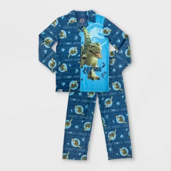 Boys' LEGO Jurassic World Coat Pajama Set - Blue image {4}