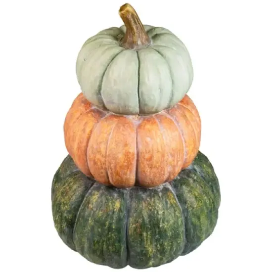Northlight Tri-Color Pumpkin Stack Fall Harvest Decoration - 19" image {4}