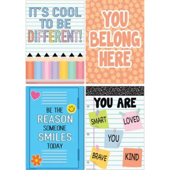 Teacher Created Resources&reg; Cool for School Positive Sayings Small Poster Pack, 12 Posters image {1}