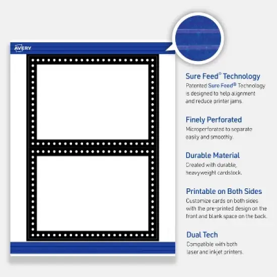 Avery 5" x 7" Cards, Black and White Polka Dots, 20 ct image {2}