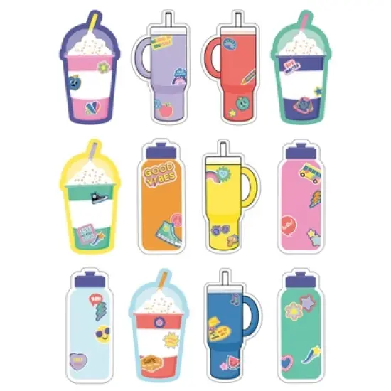 Carson Dellosa Education We Stick Together Cups & Water Bottles Cut-Outs, 36 Per Pack, 3 Packs image {1}