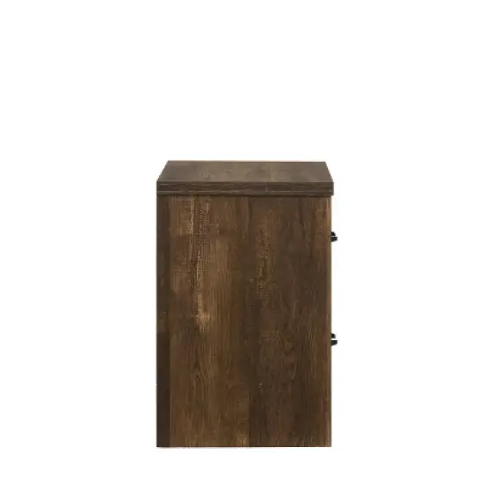 Culver Rustic 2 Drawer Nightstand with Usb Port Walnut - miBasics image {3}