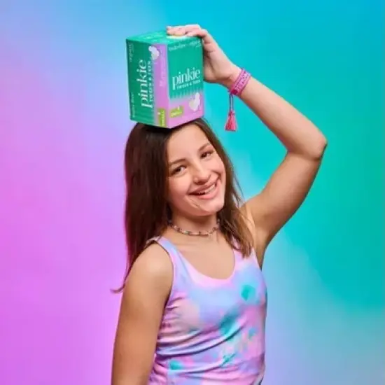 Pinkie Tween & Teen Ultra-Thin Organic Topsheet Pads with Wings - Size Small - 18ct image {6}