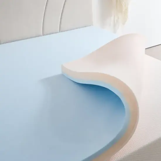 Twolike 2 Inches Medium Feeling Memory Foam Mattress  Topper Infused Gel for Cool & Comfort Sleep, Fit for All Sleep Position image {7}