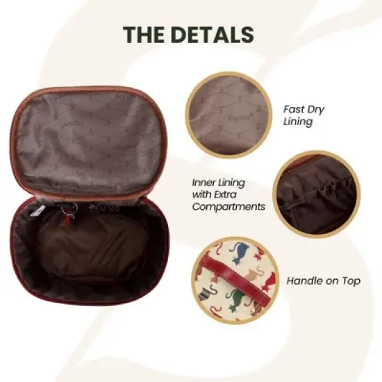 Signare USA Cheeky Cat Toiletry Vanity Bag image {3}