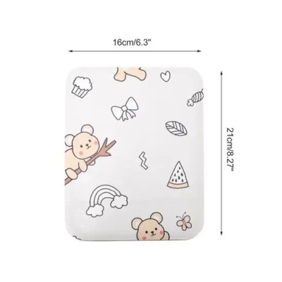 Unique Bargains Women Makeup Mirror for Travel Light Gray 1 Pc image {1}