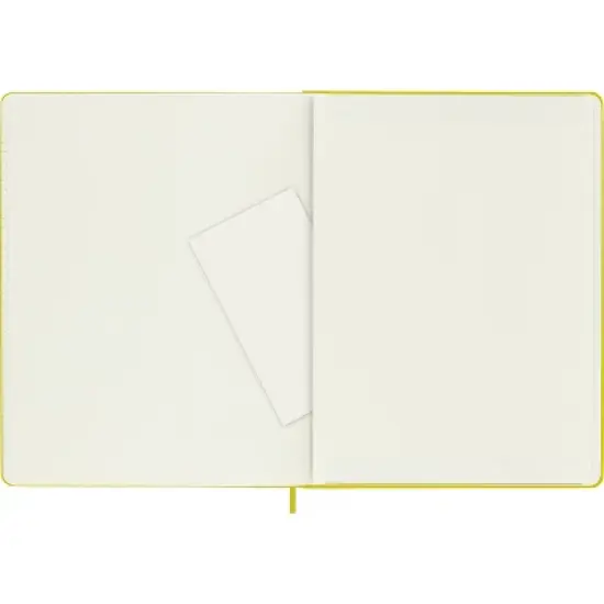 Moleskine Ruled Classic Notebook 7.5"x9.75" Hard Cover Hay Yellow Silk: Hardcover Journal, Pocket, Ribbon Marker, image {6}