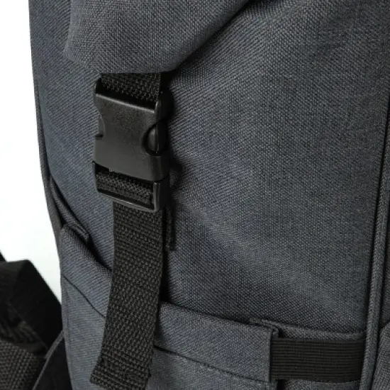 MLB Cincinnati Reds On The Go Roll-Top Cooler Backpack - Heathered Gray image {5}