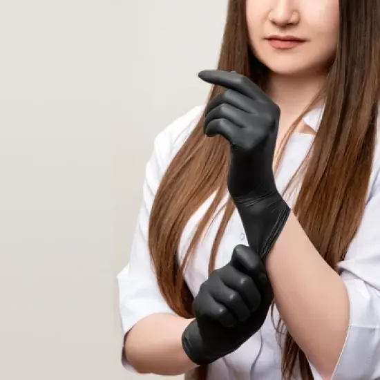 FifthPulse Bulk Case of Extra-Thick Disposable Nitrile Medical Exam Gloves, Black, 100 Count, S - 4.5ML Thickness - 4 Pack image {2}