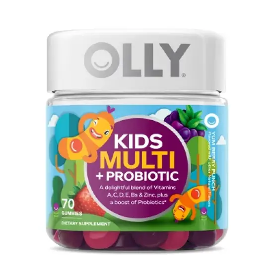 OLLY Kids' Multivitamin + Probiotic Gummies - Berry Punch image {8}