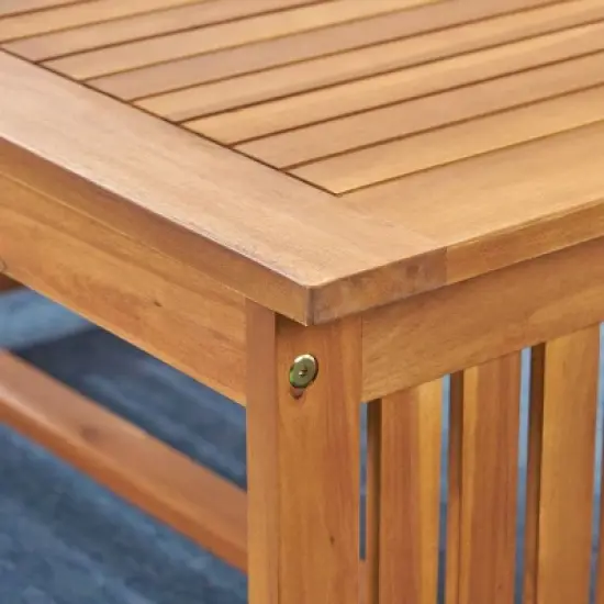 Carolina 5pc Acacia Club Chairs with Coffee Table Brown Patina Finish/Dark Teal - Christopher Knight Home: Weather-Resistant Outdoor Seating Set image {5}