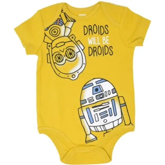 Star Wars R2-D2 C-3PO Chewbacca Yoda Darth Vader Newborn Baby Boys 5 Pack Short Sleeve Bodysuits  image {4}
