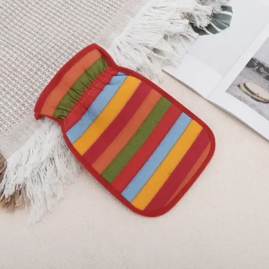 Unique Bargains Rainbow Stripes Shower Gloves for Bathroom 8.66"x5.71" Red 1 Pc image {2}