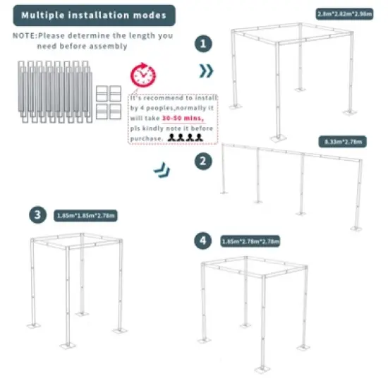 Artloge 4 Post 10x10FT Heavy Duty Adjustable Wedding Backdrop DIY Adjustable Party Curtain Decoration Background Stand Canopy Tent Chuppah image {2}