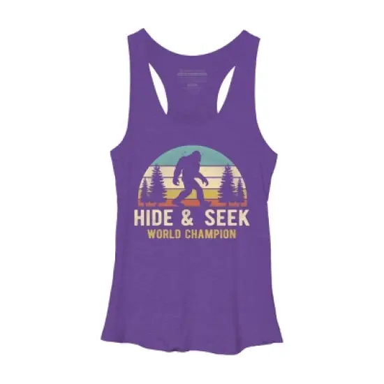 Women's Design By Humans Bigfoot - Hide And Seek World Champion By clickbong Racerback Tank Top image {5}