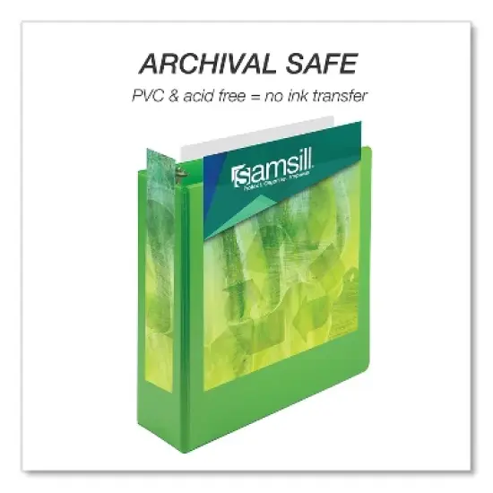 Samsill Earth's Choice 3" 3-Ring View Binders Lime 2/Pack (SAMU86878) image {2}