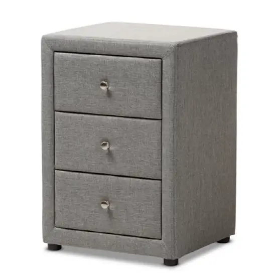 Tessa 3 Drawer Nightstand - Baxton Studio image {10}