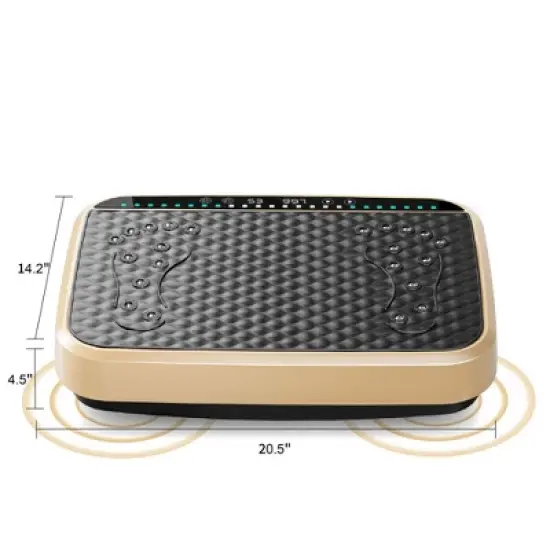 NAYSAYE Vibration Plate Exercise Machine Whole Body for Lymphatic Drainage Shaking Workout Board and Weight Loss, Golden Black, 20.5"*14.2"*4.5" image {2}