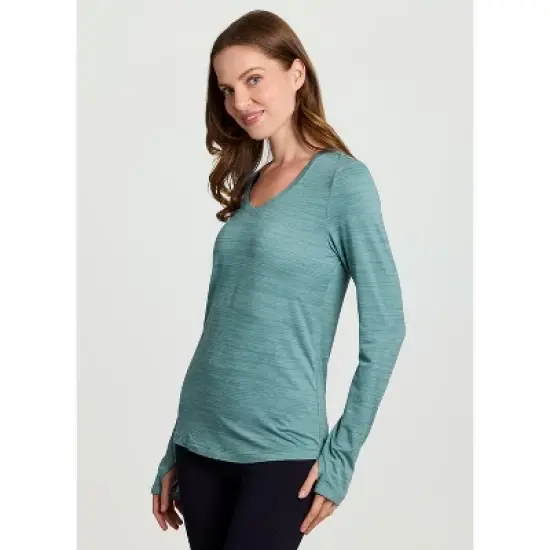 RBX Active Women's Athletic Fit Buttery Soft Quick Drying Long Sleeve Workout Top with Thumbholes image {2}