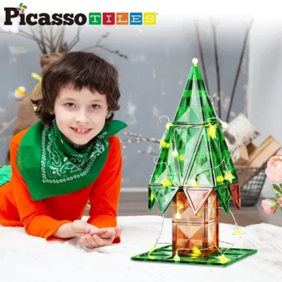 PICASSO-TILES Magnetic Tiles for Kids, Construction STEM Building Blocks Educational Toy image {7}