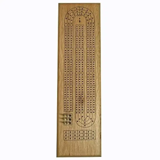 WE Games Classic Cribbage Set - Solid Wood Continuous 3 Track Board with Metal Pegs image {7}