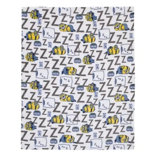 NoJo Illumination Lazy Minions Club Gray, Blue, Yellow, and White Super Soft Toddler Blanket image {1}