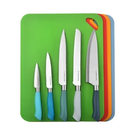 Dura Culina&reg; 14-Piece Kitchen Knife & Flexible Cutting Board Set - Multicolored image {6}