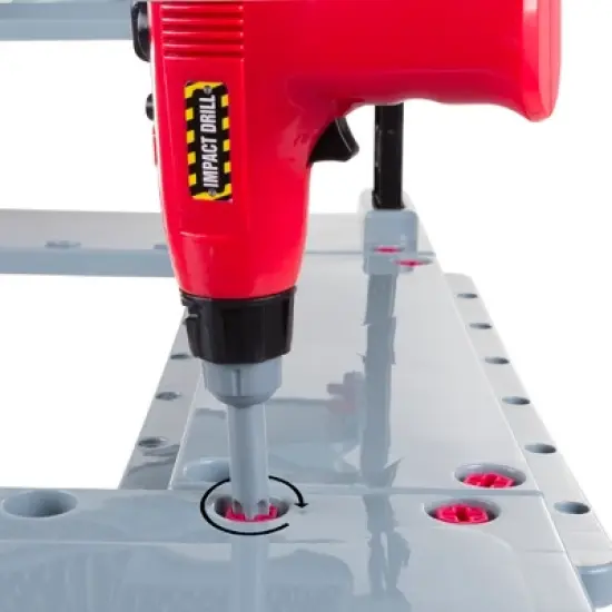 Toy Time Kids Pretend 75-Piece Woodworking Set and Mechanic Workshop with Battery-Powered Drill and Accessories image {7}