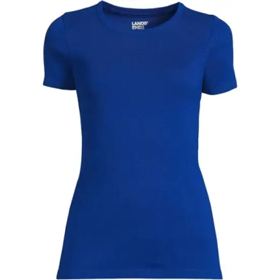 Lands' End Women's Cotton Rib Short Sleeve Crewneck T-shirt image {10}