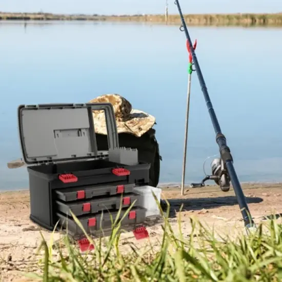 Tangkula 5 Layers Fishing Tackle Box w/ Dividers & Top Storage 3 Removable Utility Boxes image {1}