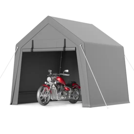 Outdoor Storage Shed, Portable Garage with Roll-up Door, Outdoor Heavy-Duty Motorcycle Storage Tent, UV-Resistant Waterproof Carport image {7}