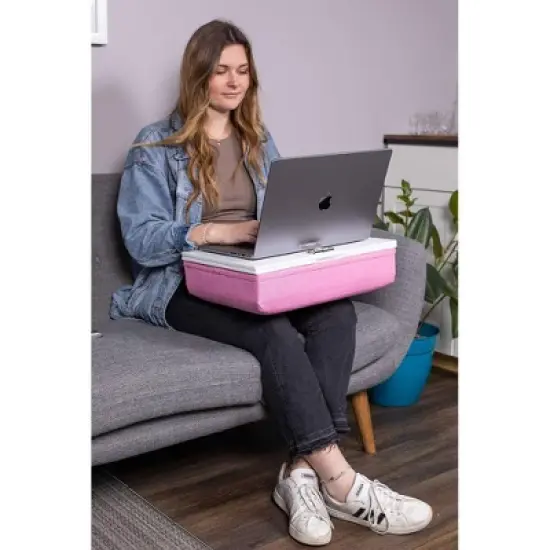 BIRDROCK HOME Lap Desk with Storage and Cushion (Pink) image {3}