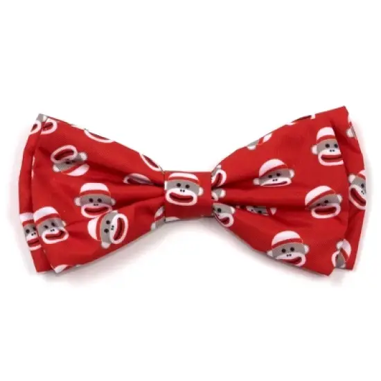 The Worthy Dog Sock Monkey Bow Tie Adjustable Collar Attachment Accessory image {3}