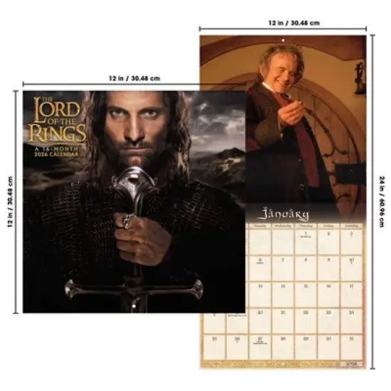 The Lord of the Rings 2026 12"x12" Wall Calendar image {6}