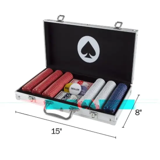 Trademark Poker Recreational Poker Set 300 Chips & Case image {1}
